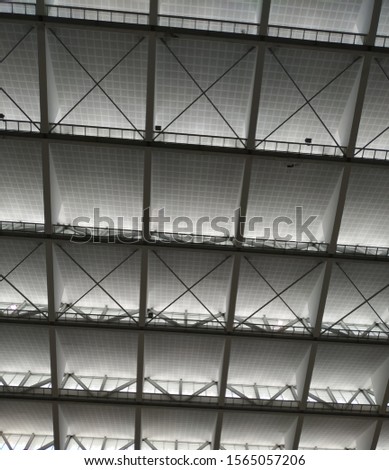Square shaped glass roof  in buildings