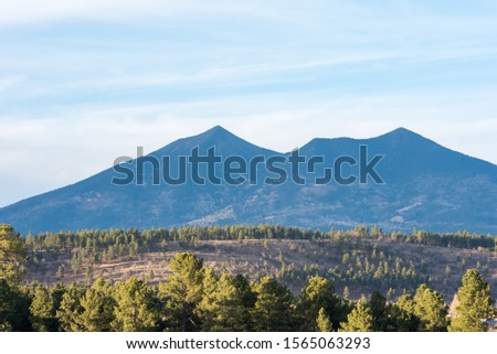 Landscape photo of Mt. Humphreys in Flagstaff Arizona.  Royalty-Free Stock Photo #1565063293