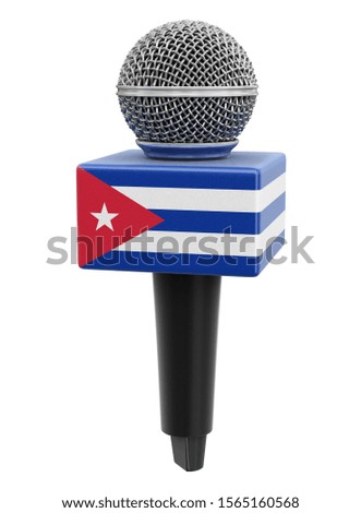 3d illustration. Microphone and Cuban flag. Image with clipping path
