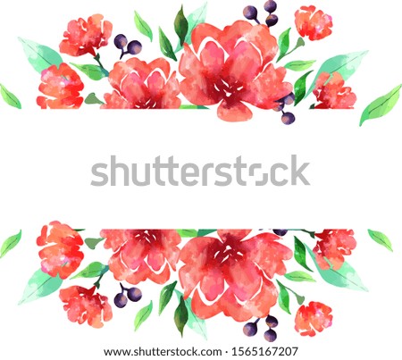 Illustration of roses using watercolor blots and textures
