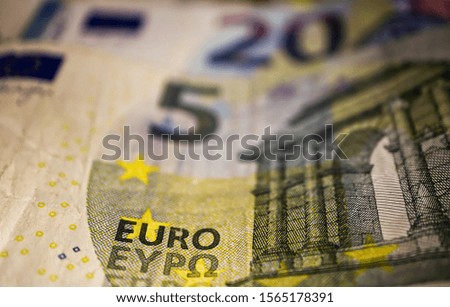 Macro image of Euro money banknotes