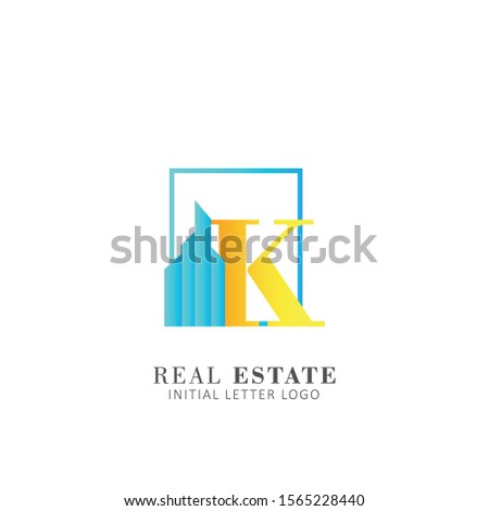 Real estate logo with letter k element vector