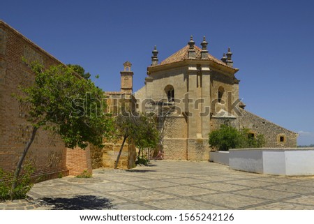 Royal Collegiate Church of Santa Maria la Mayor of historic village of Antequera in Southern Spain, Malaga Province, Andalucia, Europe, high angle view