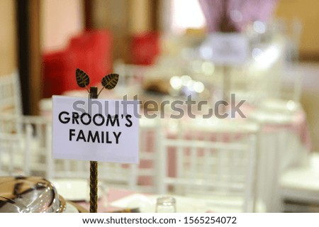 Wedding sign that's say groom's family