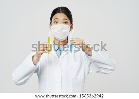 Female doctor in medicine white coat health treatment