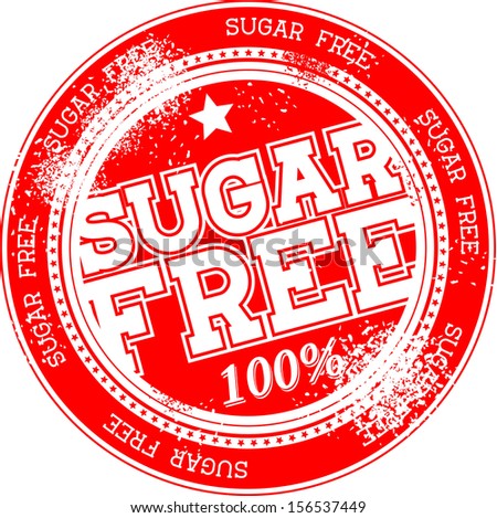 sugar free grunge stamp isolated on white background