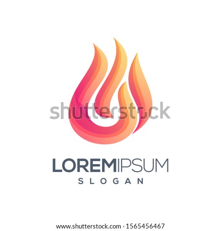 fire gradient color logo design