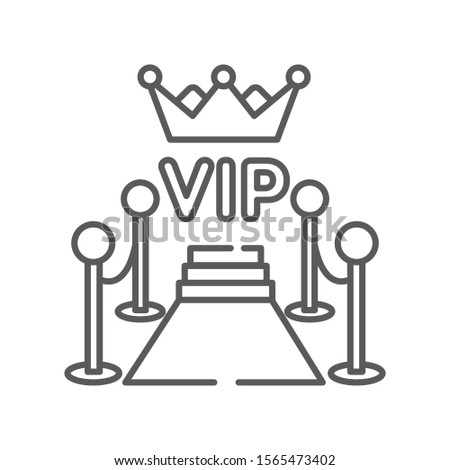 Red carpet line black icon. Ceremonial vip event. Sign for web page, mobile app, button, logo. Vector isolated button. Editable stroke.