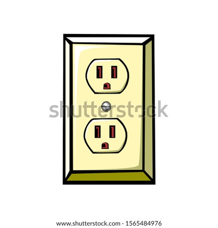 electrical outlet, power socket on a white