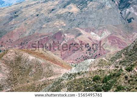 Colorful Mountainous Landscape Near Maragua, Bolivia