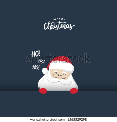 Santa Clause Vector with Merry Christmas Typography