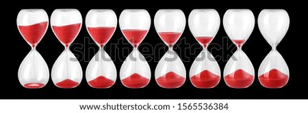 Hourglass isolated on black background