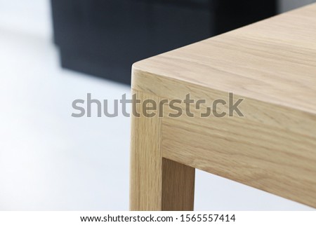 Close up wooden furniture, Oak wood Chair, Furniture detail for interior Royalty-Free Stock Photo #1565557414