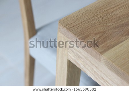 Close up wooden furniture, Oak wood Chair, Furniture detail for interior Royalty-Free Stock Photo #1565590582