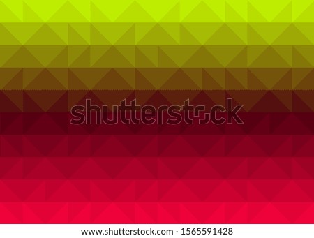 Red Color Abstract trianglify Generative Art background illustration