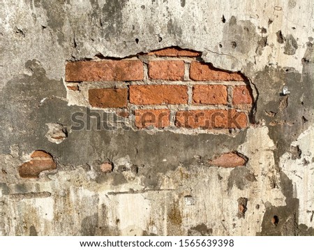 Old Brick Wall, Blank Red Grunge Stone Wall, Wall Background.