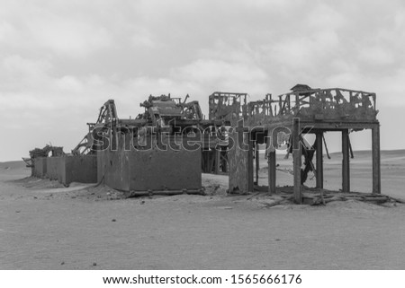 Old oil rig, Skeleton coast, Namibia, Africa