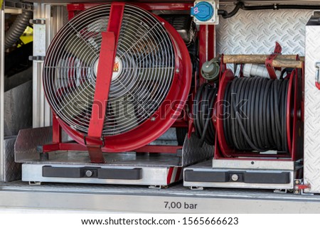 Fan in a fire department emergency vehicle