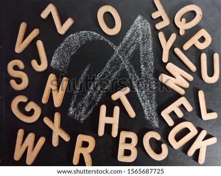 letter a displayed on chalkboard handwritten concept 