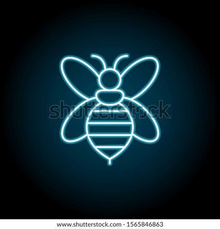 Bee blue neon icon. Simple thin line, outline vector of autumn icons for ui and ux, website or mobile application