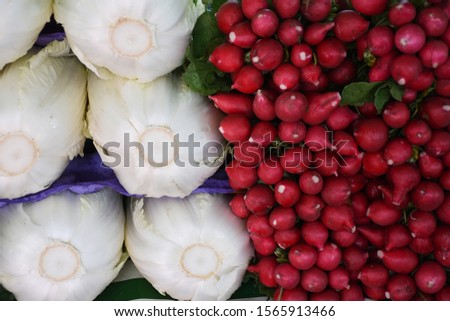 Vegetables for sale at the fairgrounds - radish