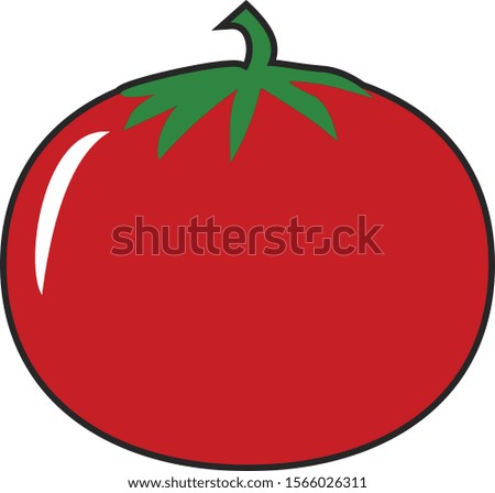 A simple vector red tomato.