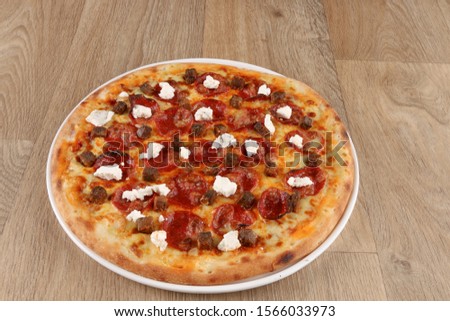 tasty delicious pizza food on a wooden background 