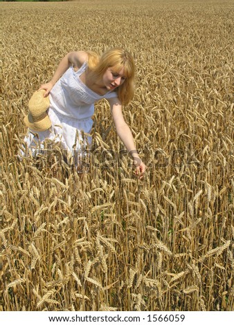 Scene with girl in wheat