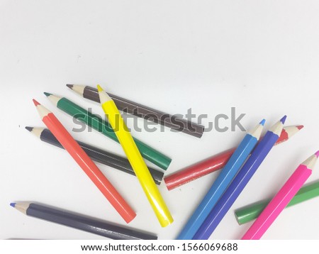Beautiful Colorful Artistic Pencils for Coloring and Drawing Tools in White Isolated Background