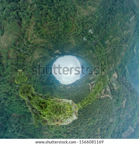miniature planet in the form of human eye and nature environment