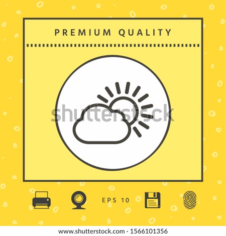Sun cloud line icon. Graphic elements for your design