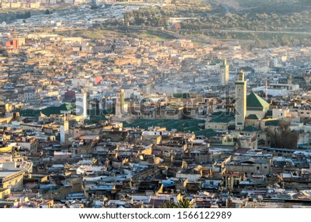 View of Medina in fes morocco, photo as background