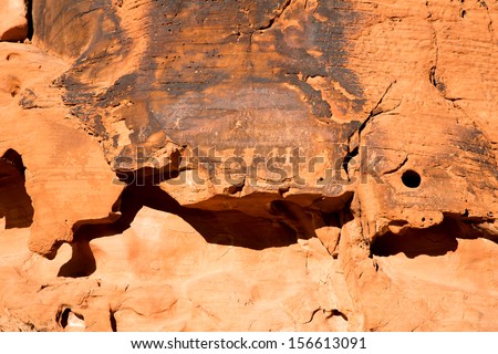 Ancient Petroglyphs in the Valley of Fire, Nevada, USA