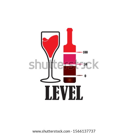 Wine bottle and glass logo symbol template vector illustration 
