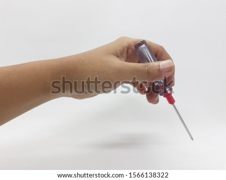 Modern Mechanical Colorful Screwdriver for Mechanic Workshop Tools and Industrial Appliances in White Isolated Background 