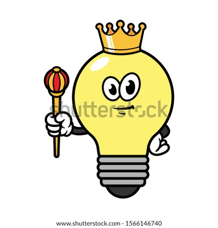 Cartoon King Light Bulb Character Illustration