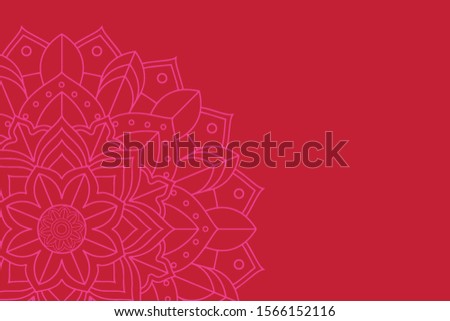 Mandala patterns on red background illustration