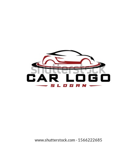 Simple car logo vector line art style for automotive dealer and custom transportation repair. body car silhouette. Vintage modern look, memorable, clean, unique. apply to web, wall, front office, apps