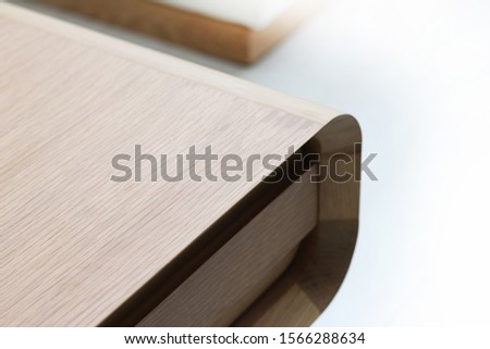 Close up wooden furniture, Oak wood Chair, Furniture detail for interior Royalty-Free Stock Photo #1566288634