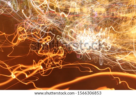 Abstract lines like electrical discharge. Intentional motion blur. light motion with slow speed shutter.