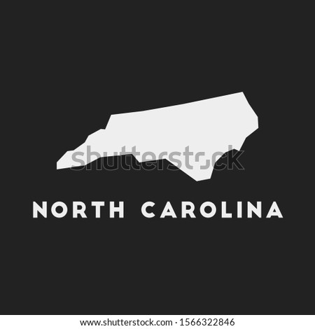 North Carolina icon. Us state map on dark background. Stylish North Carolina map with us state name. Vector illustration.