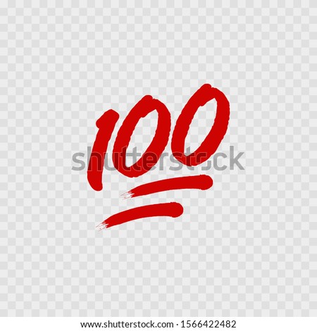 100% percent emoji. One hundred percent sign. Vector Royalty-Free Stock Photo #1566422482