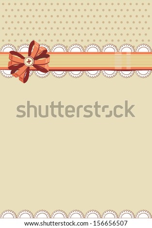 Background card  with a  ribbon. Wedding