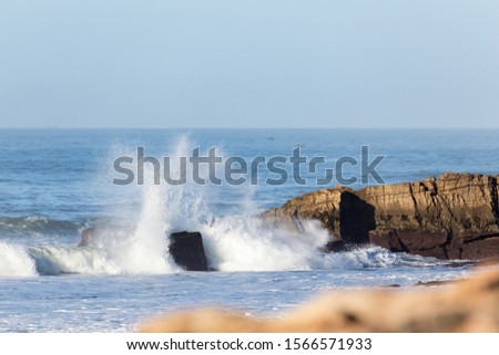 waves breaking on Morocco beach
