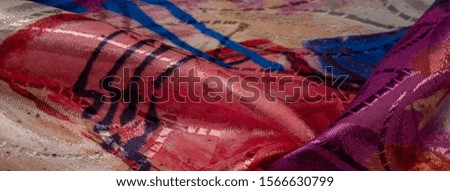 texture, background, pattern, wallpaper, postcard, poster, silk fabric with a painted artist's palette, bright colors, colors, unrestrained imagination