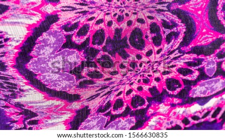 Texture, background, pattern. Abstract colorful floral pattern 100% pure silk Crepe de Chine silk fabric, purple pink blue white shades. If you are looking for something that will inspire you,