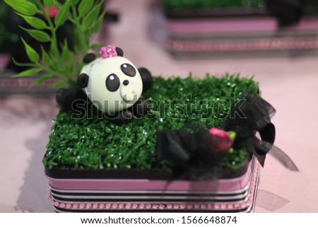 decoration birthday child panda cut