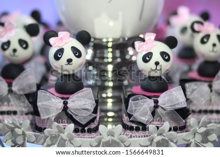 Happy Birthday Greeting Card With Cute Panda Bears Images And