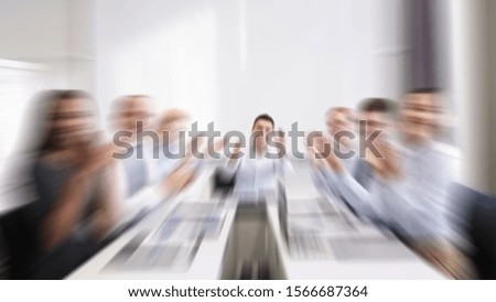 Blurred abstract background of modern business meeting concept. which can be used for presentation, web design, banner ui ux, landing page, flyer and others.
