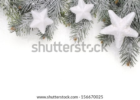 Christmas decoration with fir branch and Christmas star